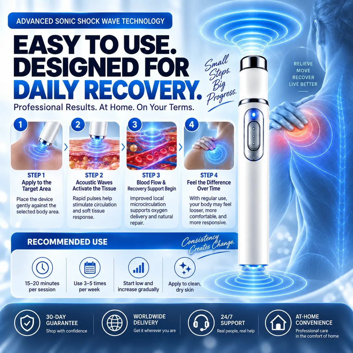 🔥Ultrasonic Shock Wave Therapy Massager——Enhances bust and lifts buttocks. Fuel Muscle Growth.Boost Circulation. Relieve Pain.